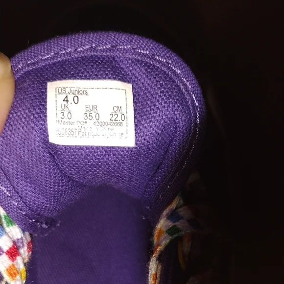 Vans Girls Kids Sneakers in Purple with Multicolor Accents Size 4 - Picture 4 of 4